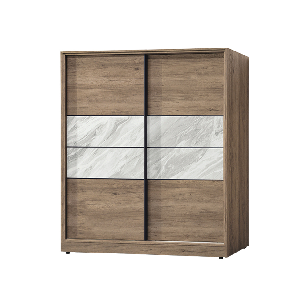 柏蒂家居-卡米爾5尺推門衣櫃/衣櫥