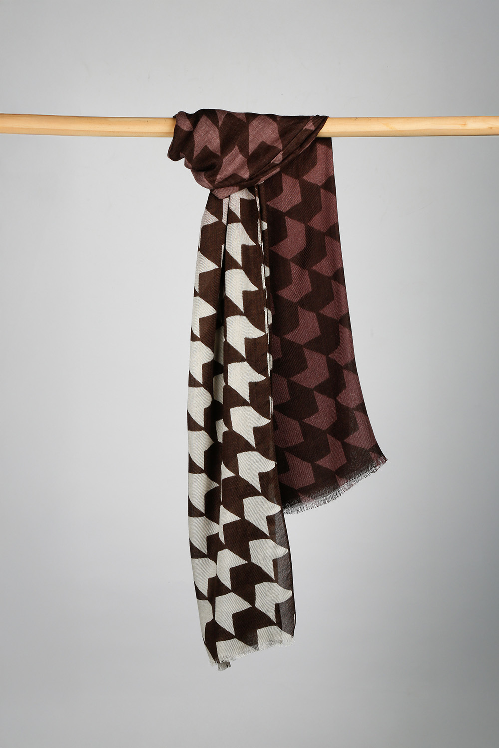 義大利千鳥格雙色披肩