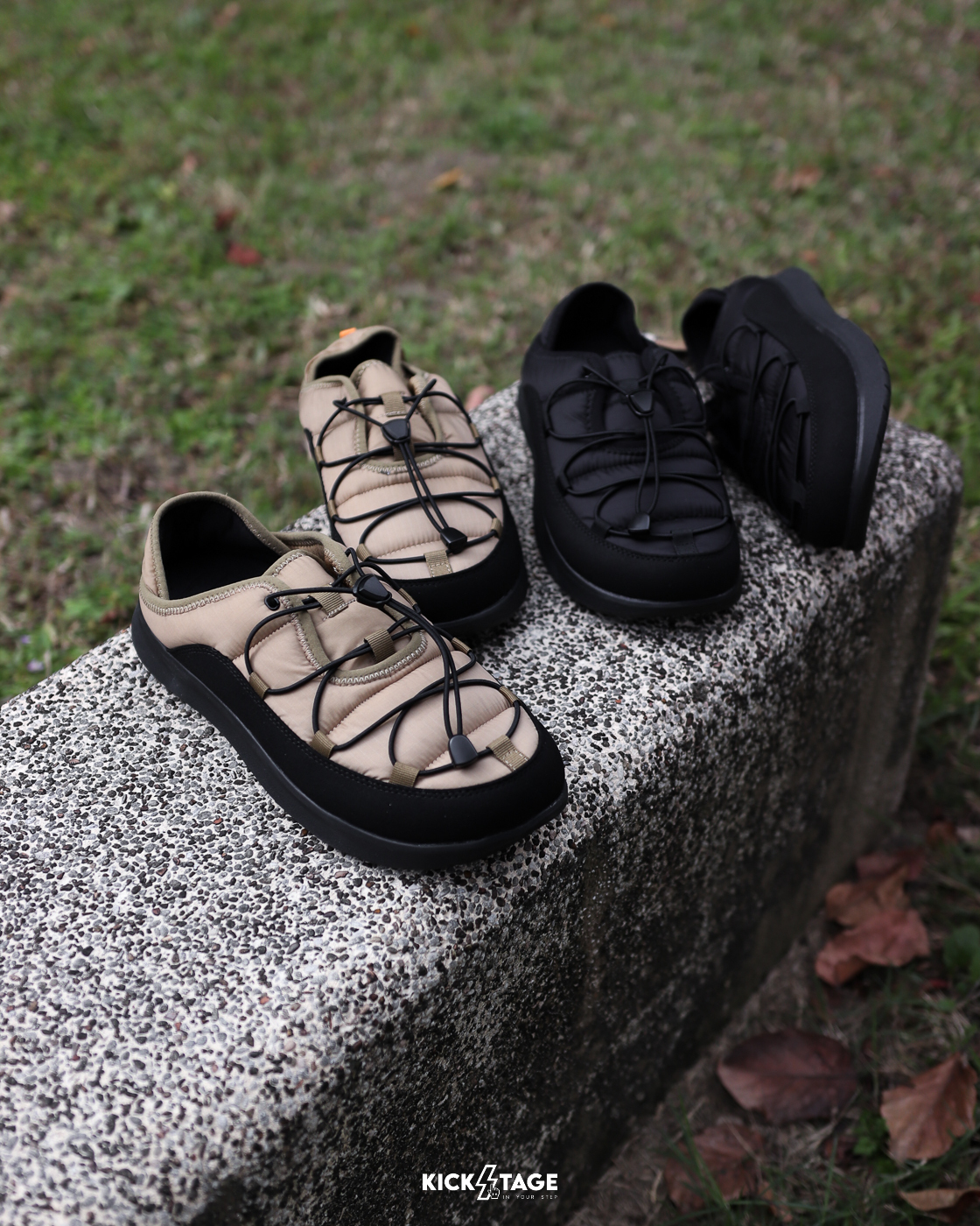 BUMPY WINTER 黑色 卡其色 可收納束繩 保暖 支撐 機能 包覆 恢復 拖鞋【RF04830】