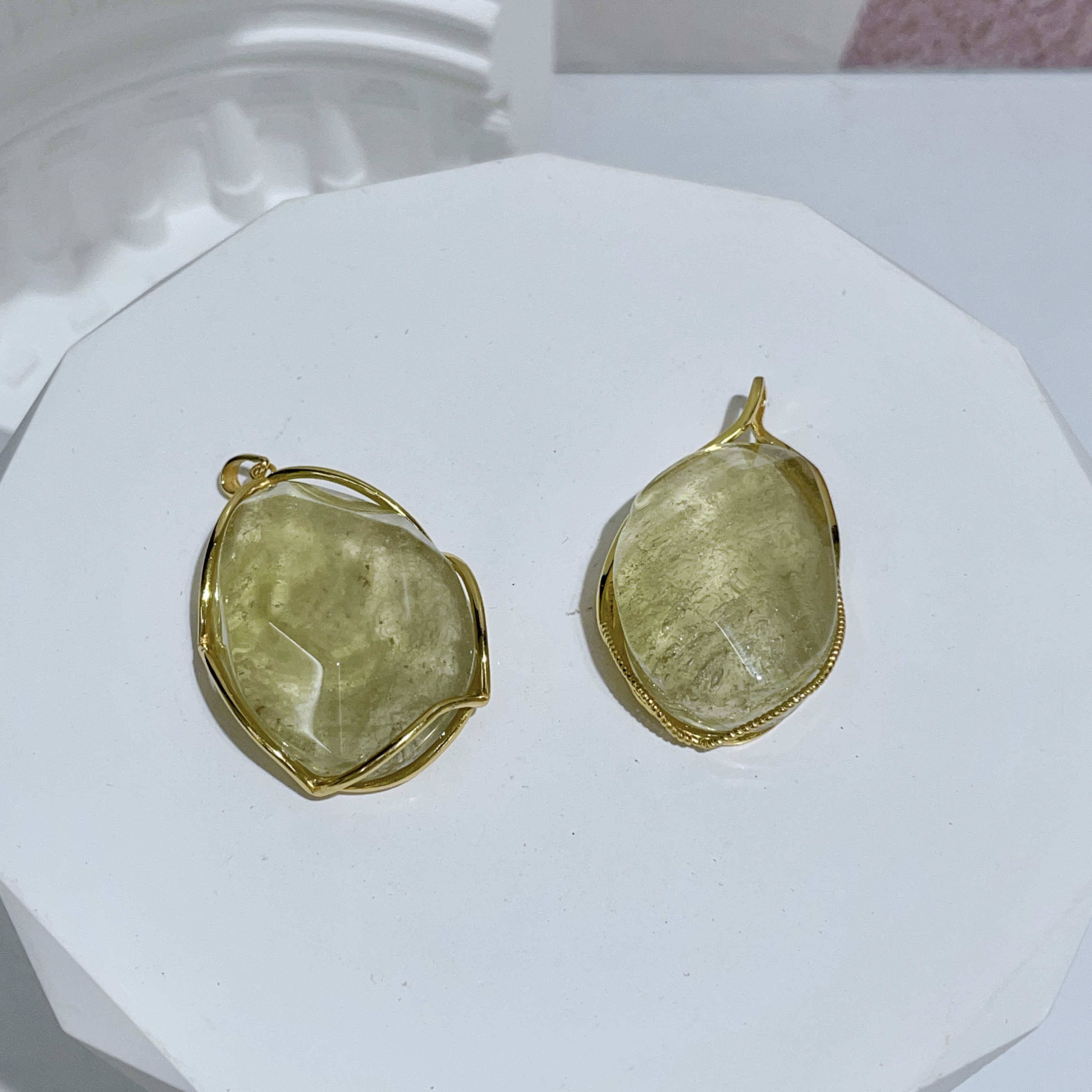 純銀利比亞黃金隕石金扣吊墜