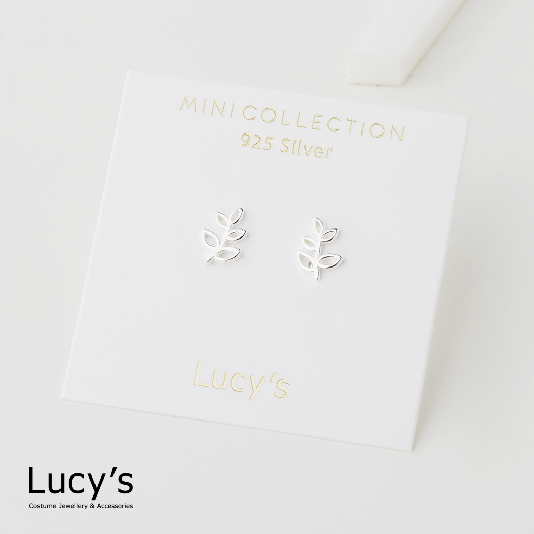 925純銀〔輕銀系列〕枝葉 耳環 (126459)