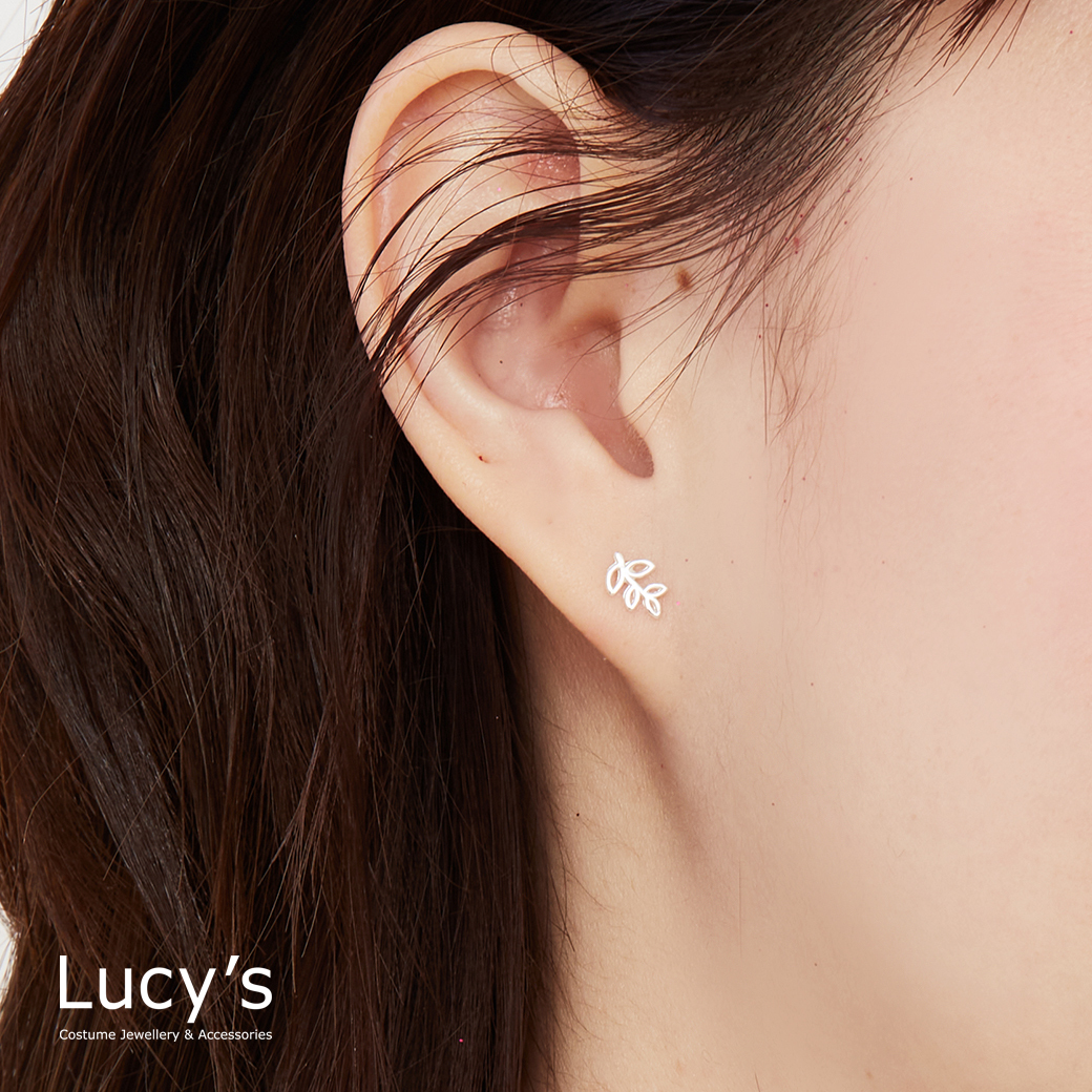 925純銀〔輕銀系列〕枝葉 耳環 (126459)