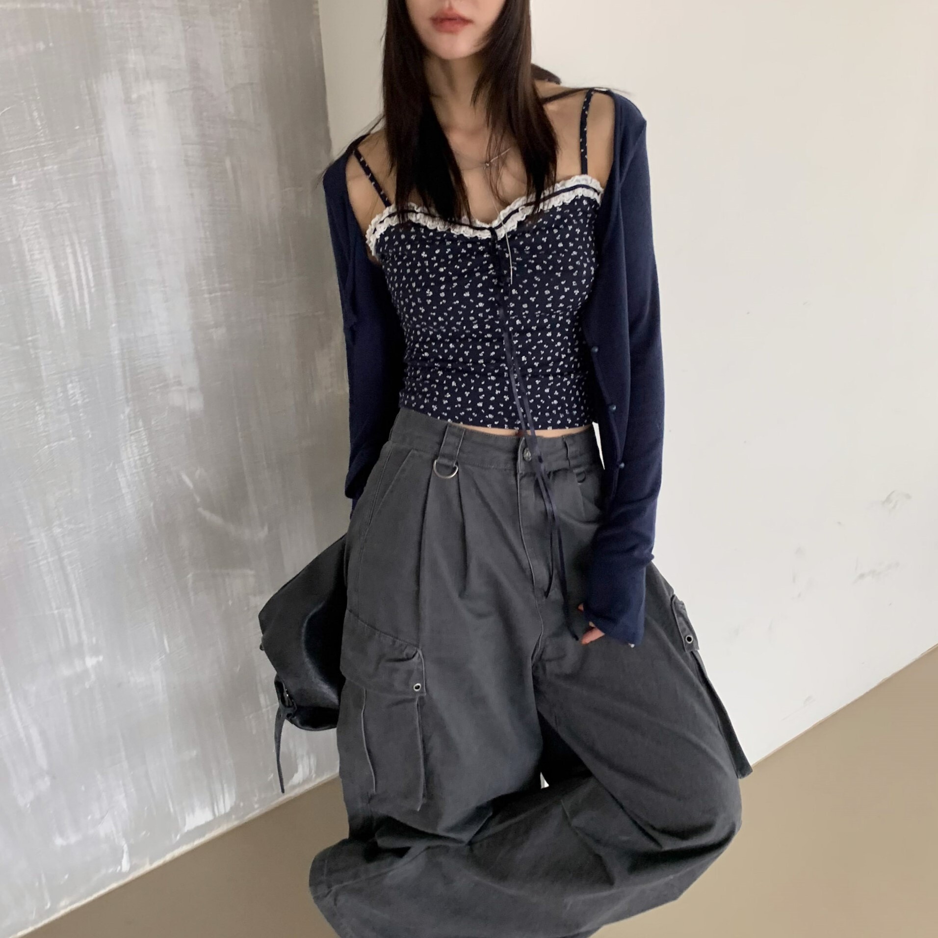 ISA_cute floral set 蕾絲(1+1)碎花排釦套裝_61021