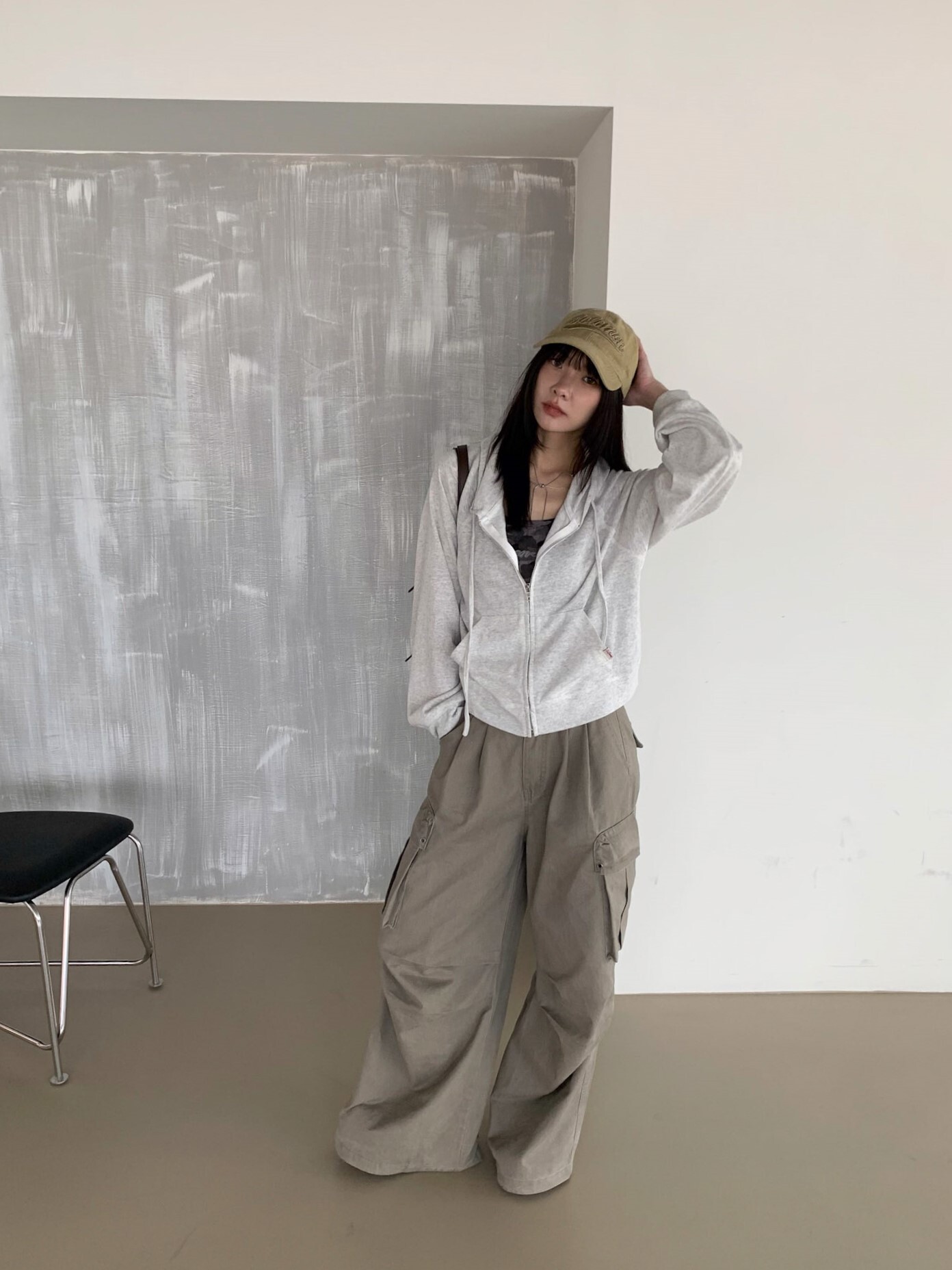 ISA_spring call 輕薄竹節棉連帽拉鍊外套_61047