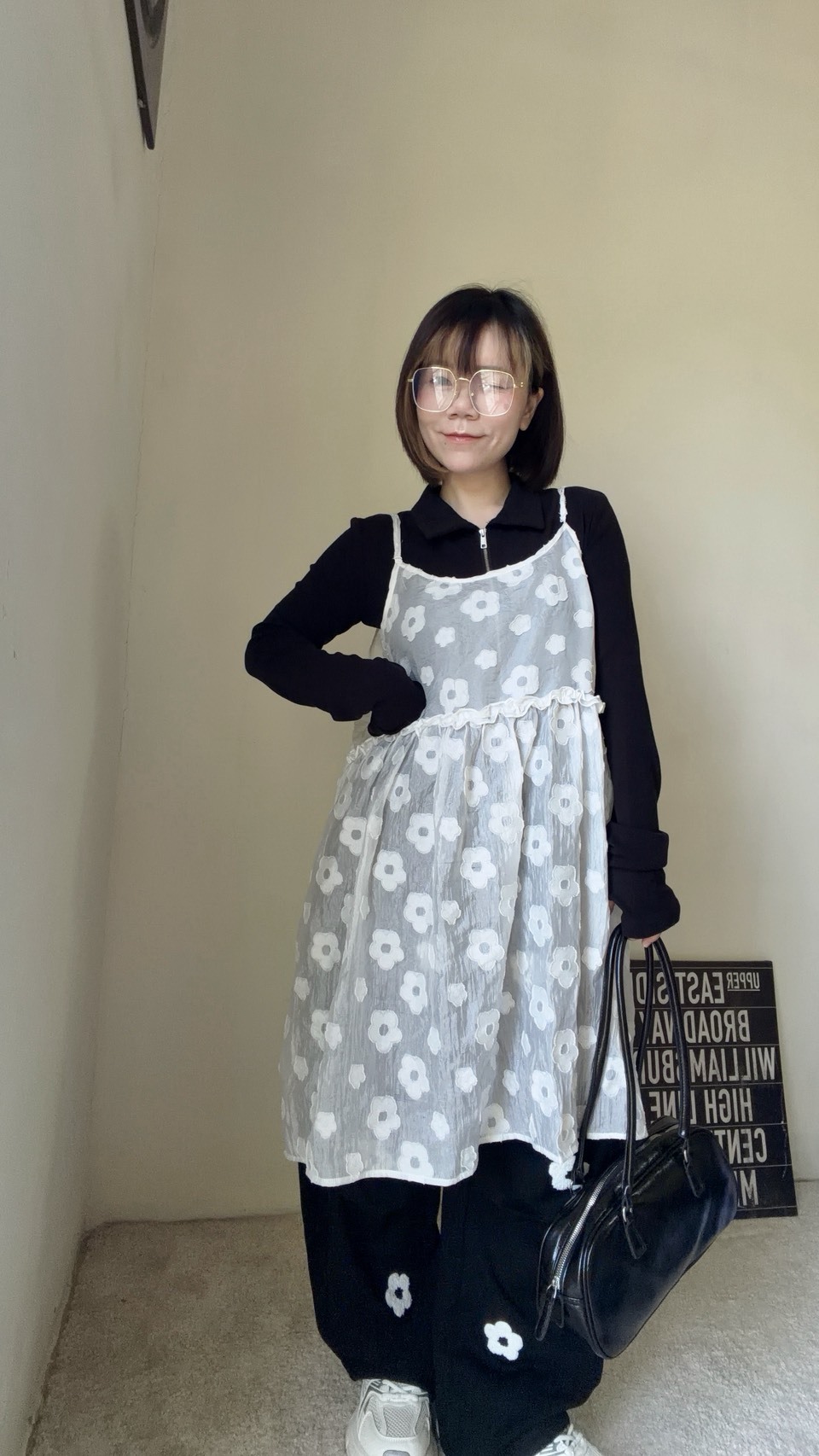 花花疊搭長板背心