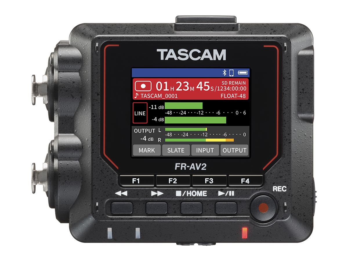 Tascam FR-AV2 緊湊型雙 XLR/TRS 32 位元浮點場錄音機，內建時間碼產生器
