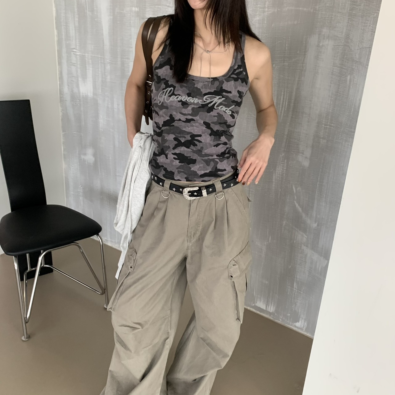 ISA_熱辣killer 美式街頭迷彩字母工字背心_61052