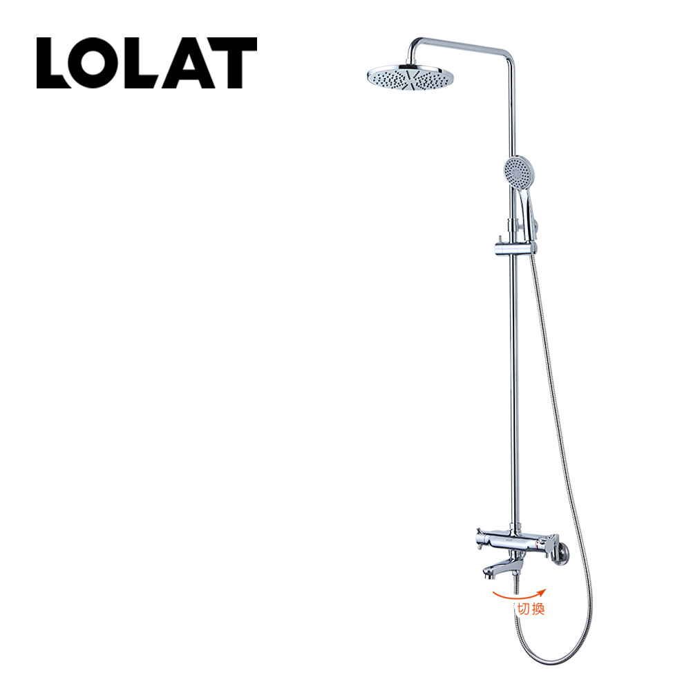 LOLAT恆溫大淋浴花灑水龍頭組-鉻色STP1463K