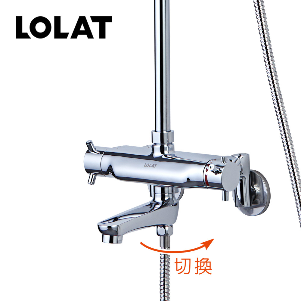 LOLAT恆溫大淋浴花灑水龍頭組-鉻色STP1463K