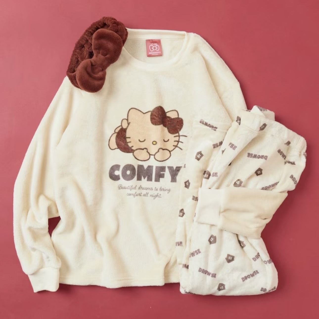 SANRIO HELLO KITTY x FREAK'S STORE 睡衣套裝 家居服 附髮帶 休閒 日本代購