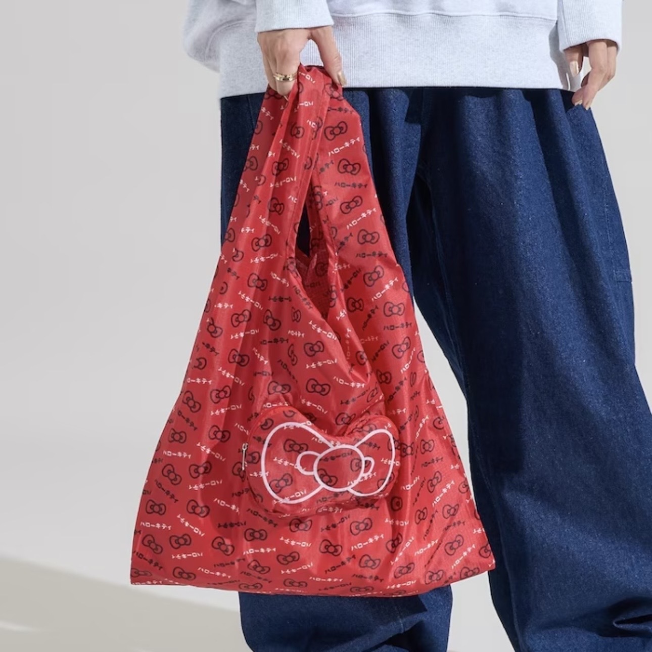 SANRIO HELLO KITTY x FREAK'S STORE 可摺疊環保袋 蝴蝶結造型 購物袋 日本代購