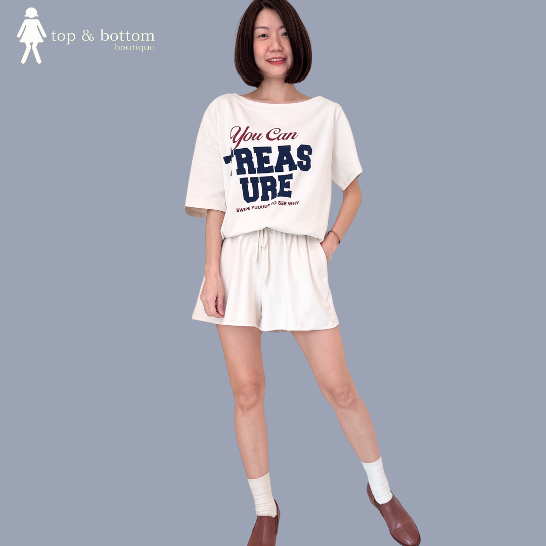 CASUAL PRINTED TEE & SHORTS SET SUIT