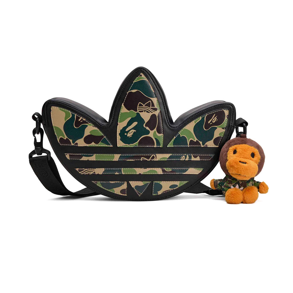 BAPE x adidas Trefoil Shoulder Bag 聯名 肩背包 潮流配件 黑色 KF4921