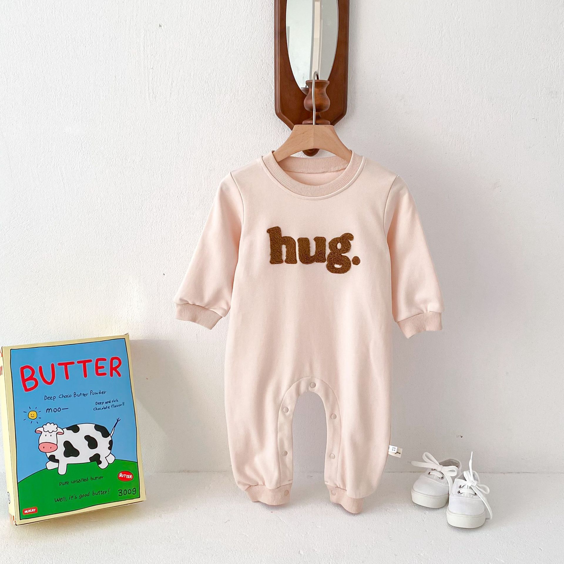 《2816》寶寶hug.刺繡抓絨包屁衣(59-90)