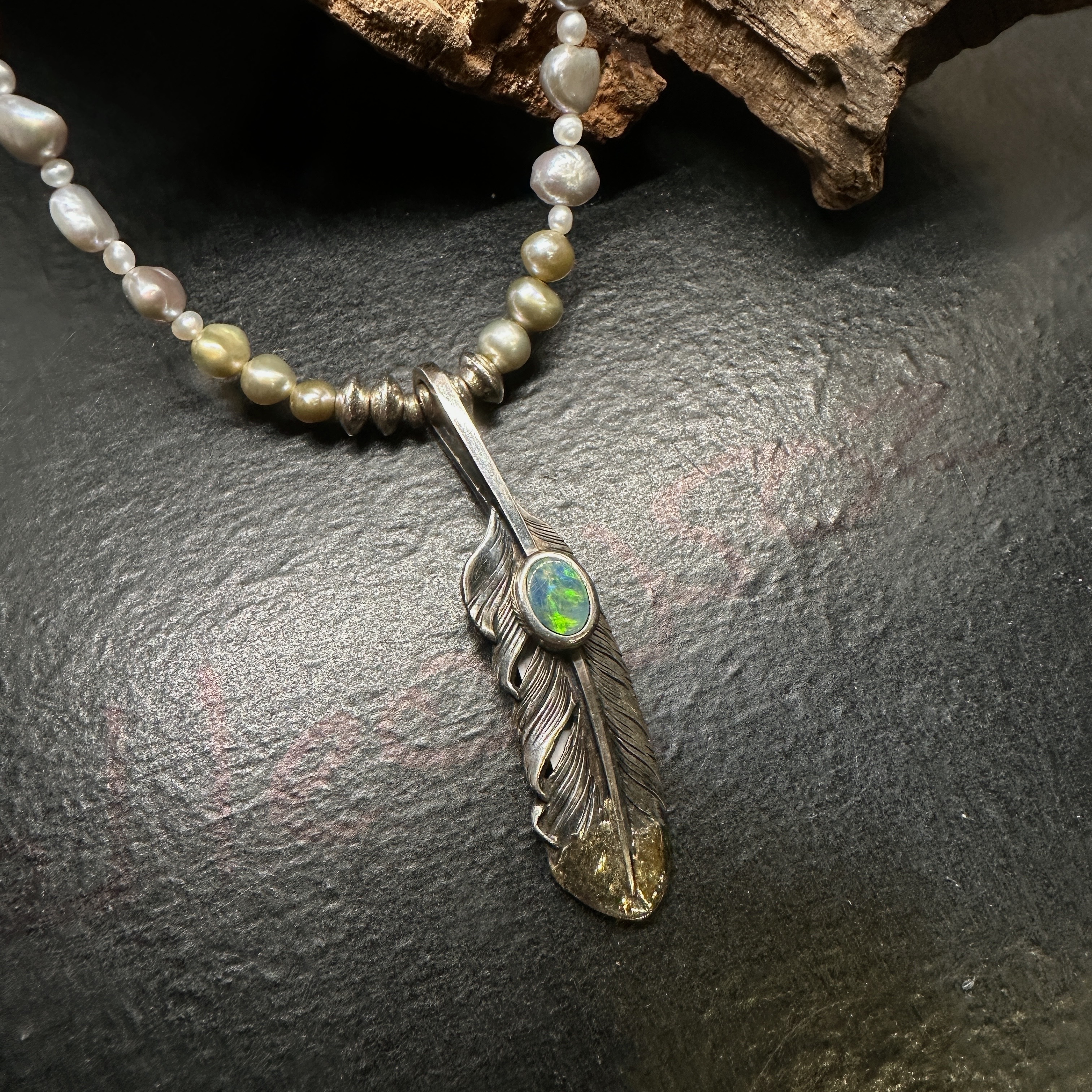 18K鎏金硫化羽毛