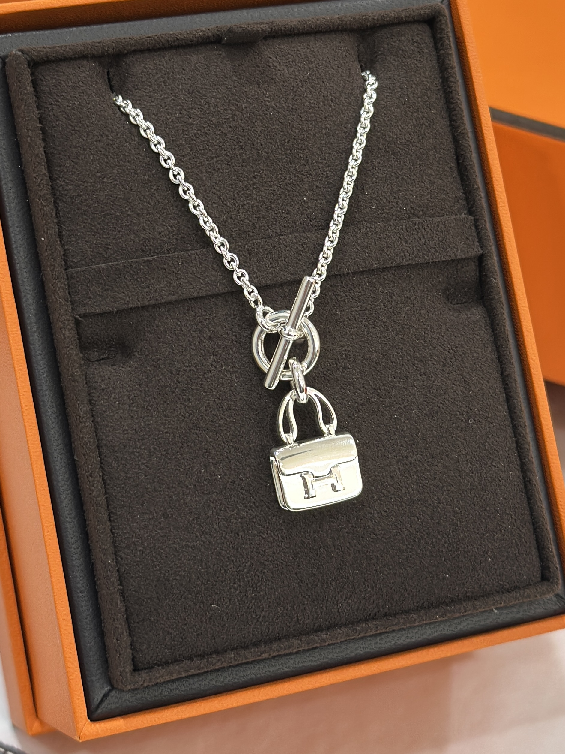 HERMÈS Amulettes Constance Pendant 925純銀項鍊