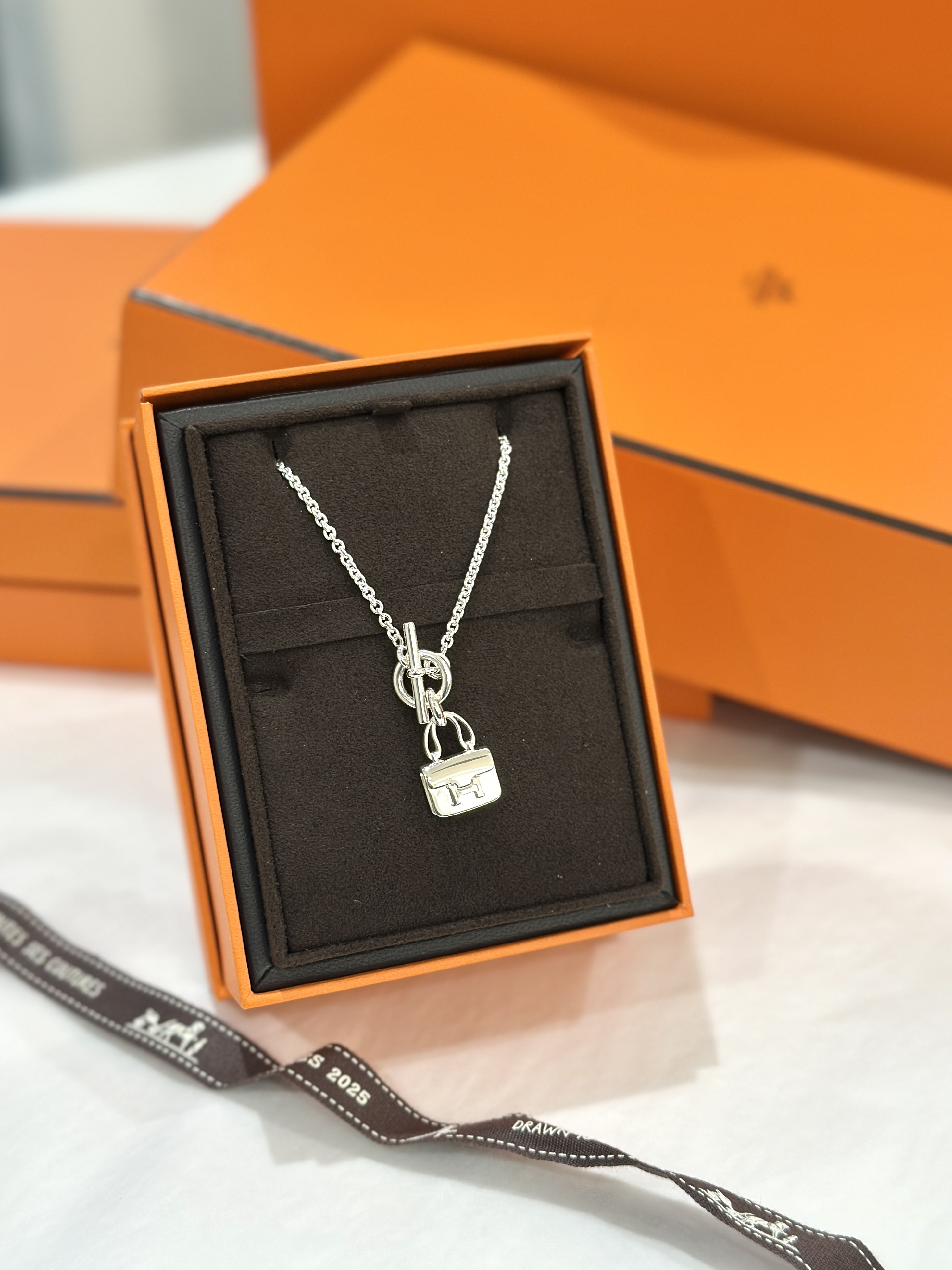 HERMÈS Amulettes Constance Pendant 925純銀項鍊