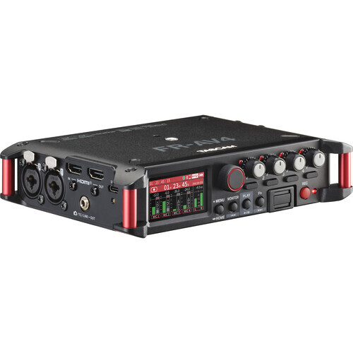 Tascam FR-AV4 32位元浮點4通道現場錄音機，具備混音器、時間碼產生器及HDMI同步功能