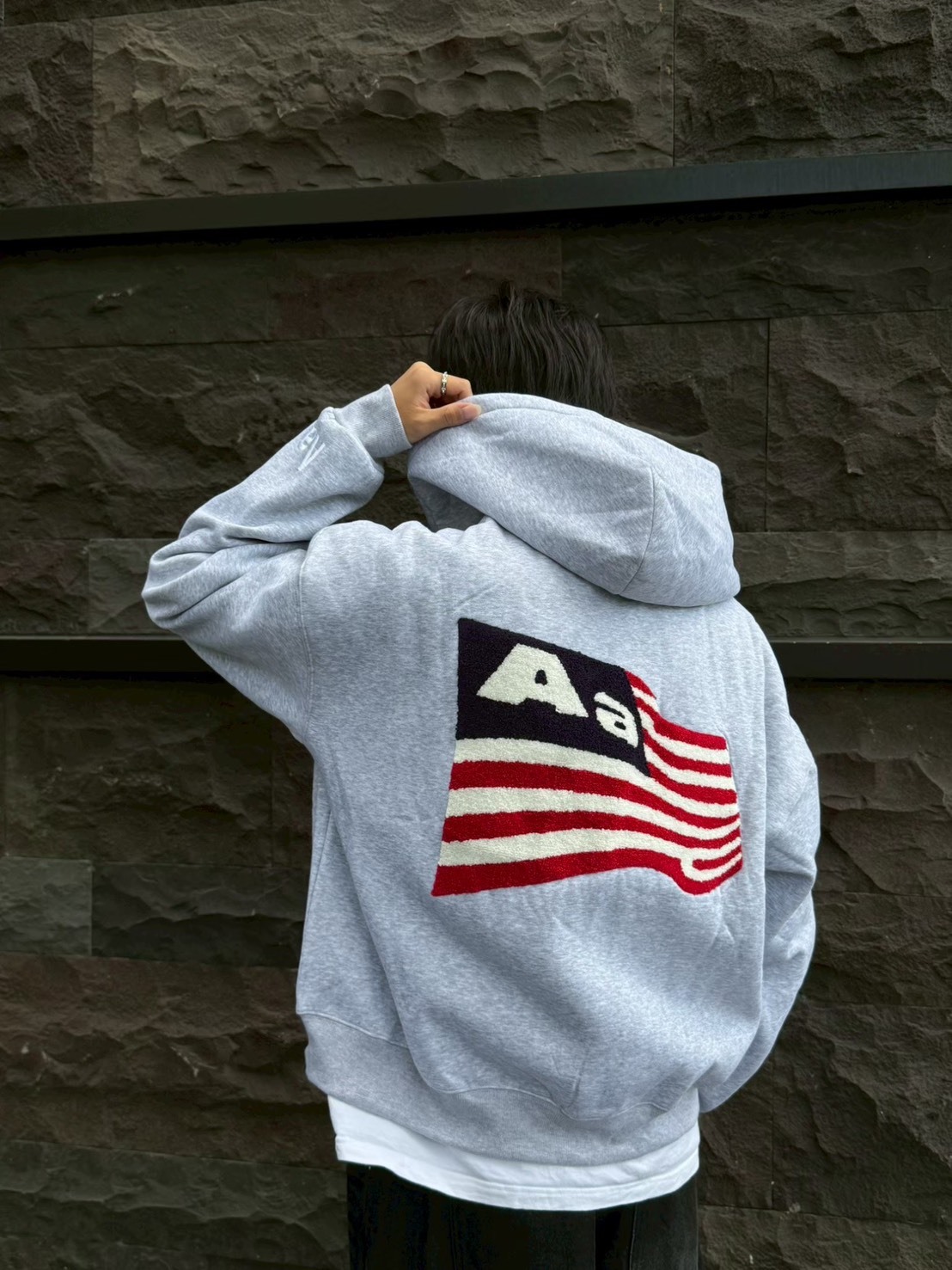 (GOAL)美國國旗 短寬 刷毛連帽外套 99070