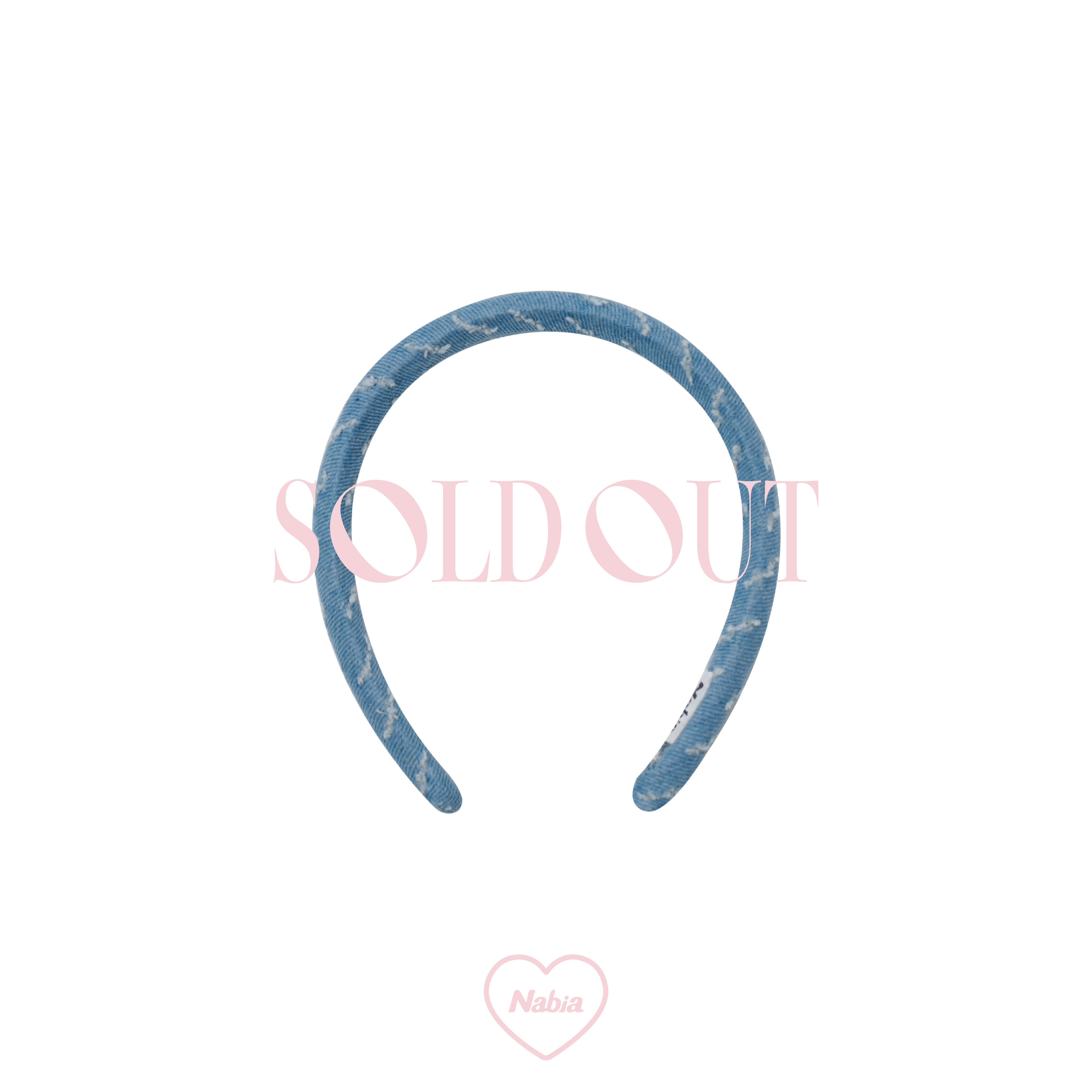 泡泡牛仔訂製髮箍 — 淺藍