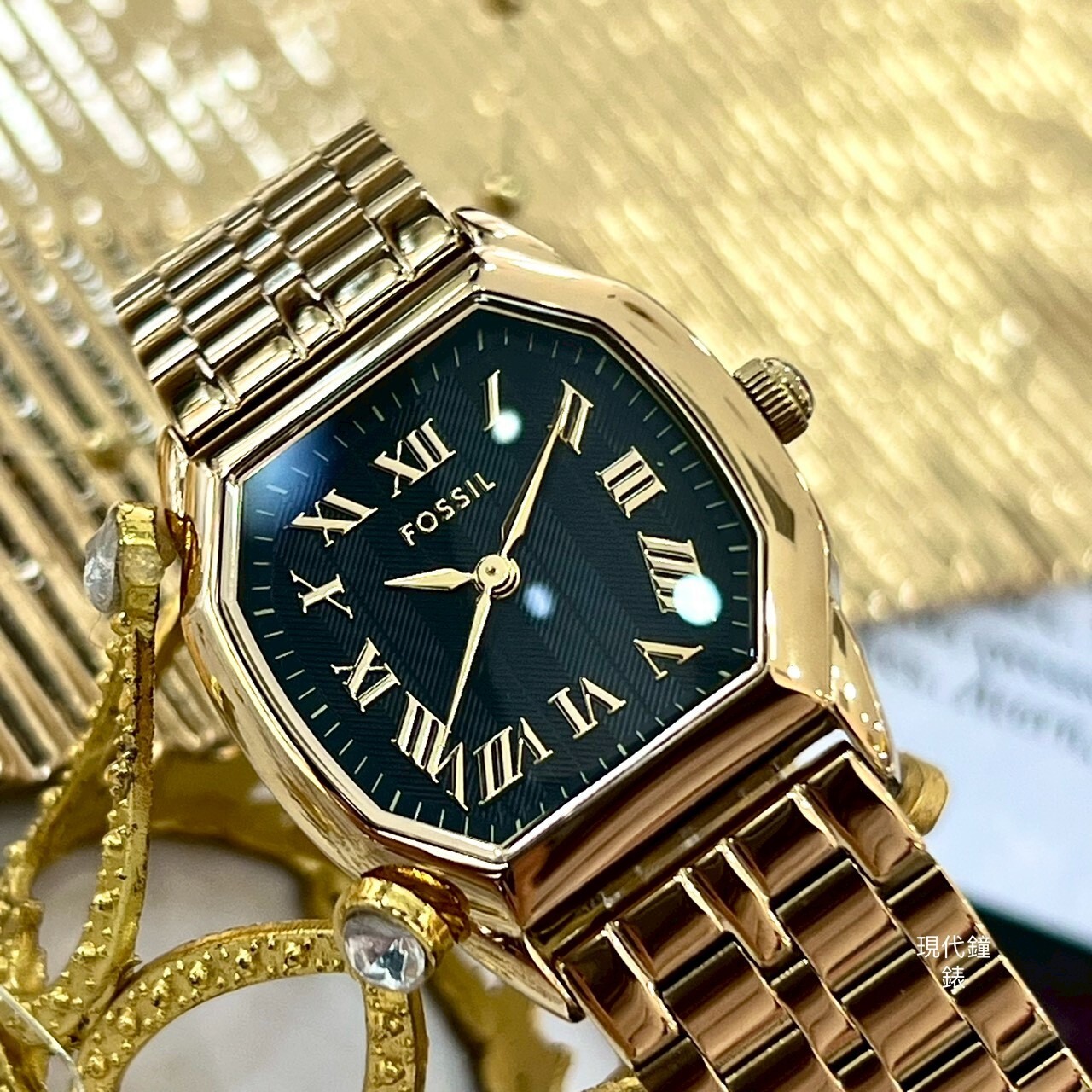 【FOSSIL】Harlow 永恆八芒復古羅馬數字金色女錶ES5433 27mm 現代鐘錶