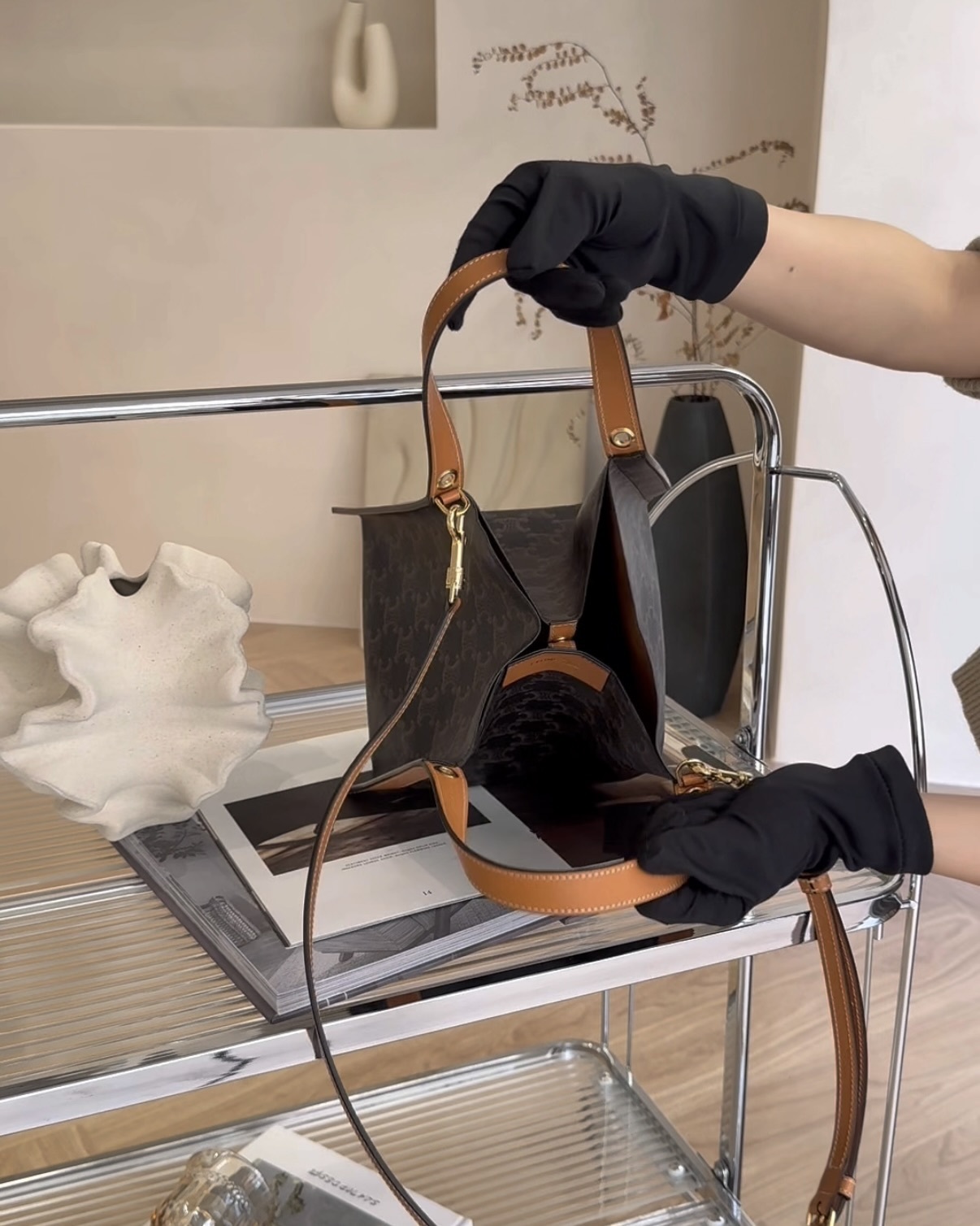 CELINE｜CUBE 小號菜籃子 深老花