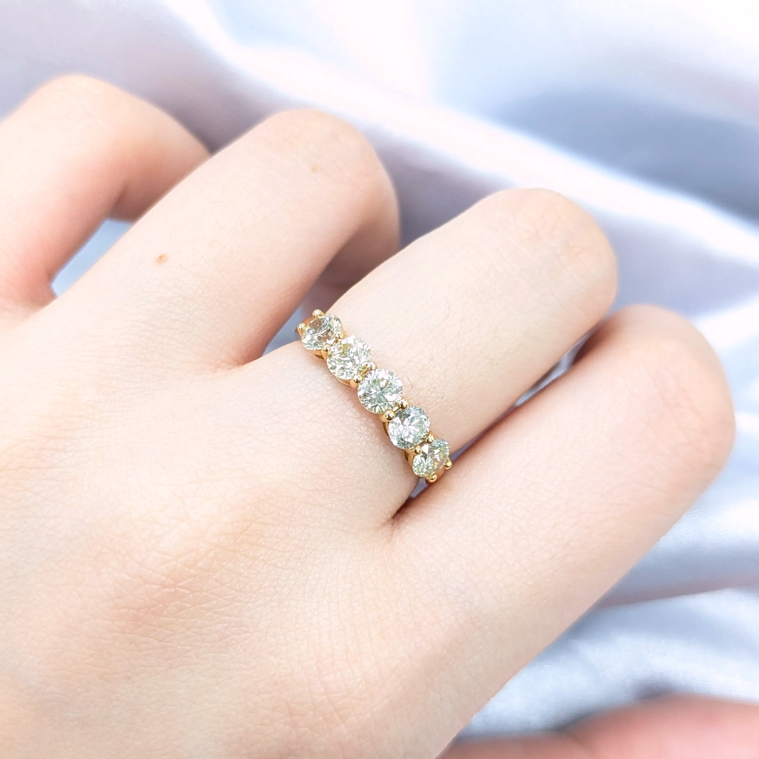 全新18K玫瑰金1卡6份鑽石戒指