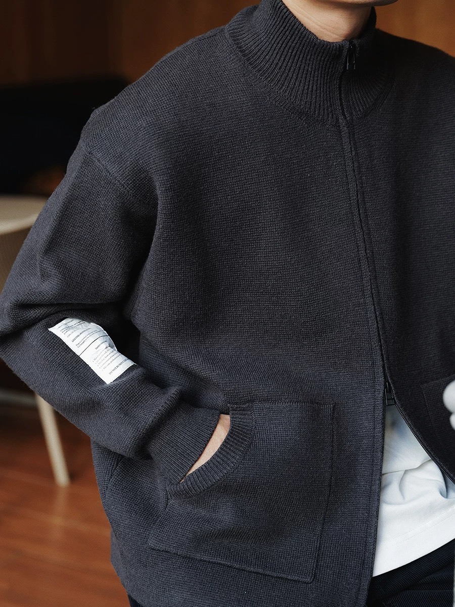Unbent 針織拉鍊立領毛衣