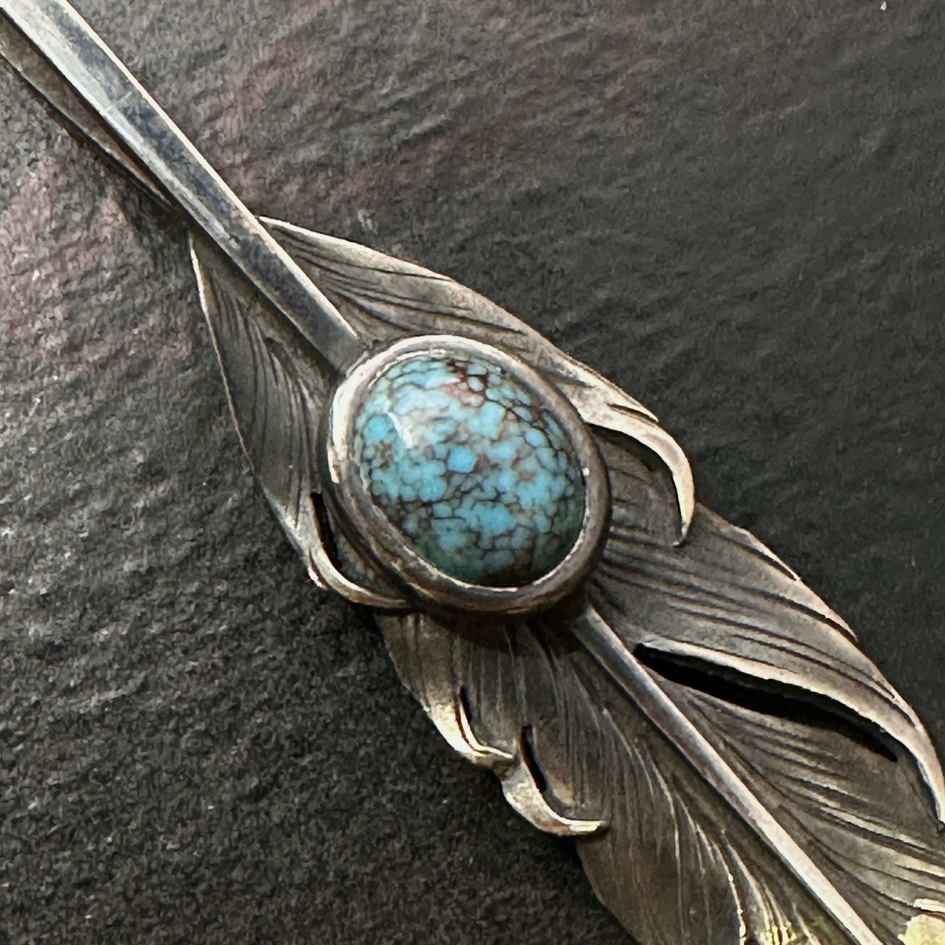 *Black Venom Jewelry- Freedom & Prayer M(6cm) 18K鎏金硫化羽毛鑲埃及松石