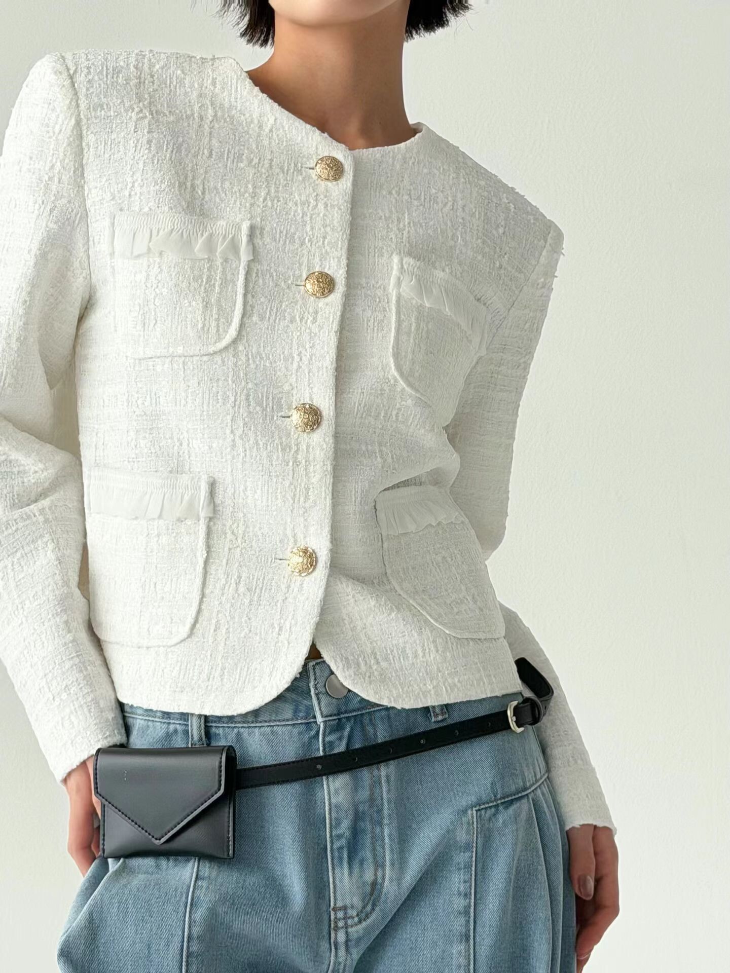 四口袋棉呢小香外