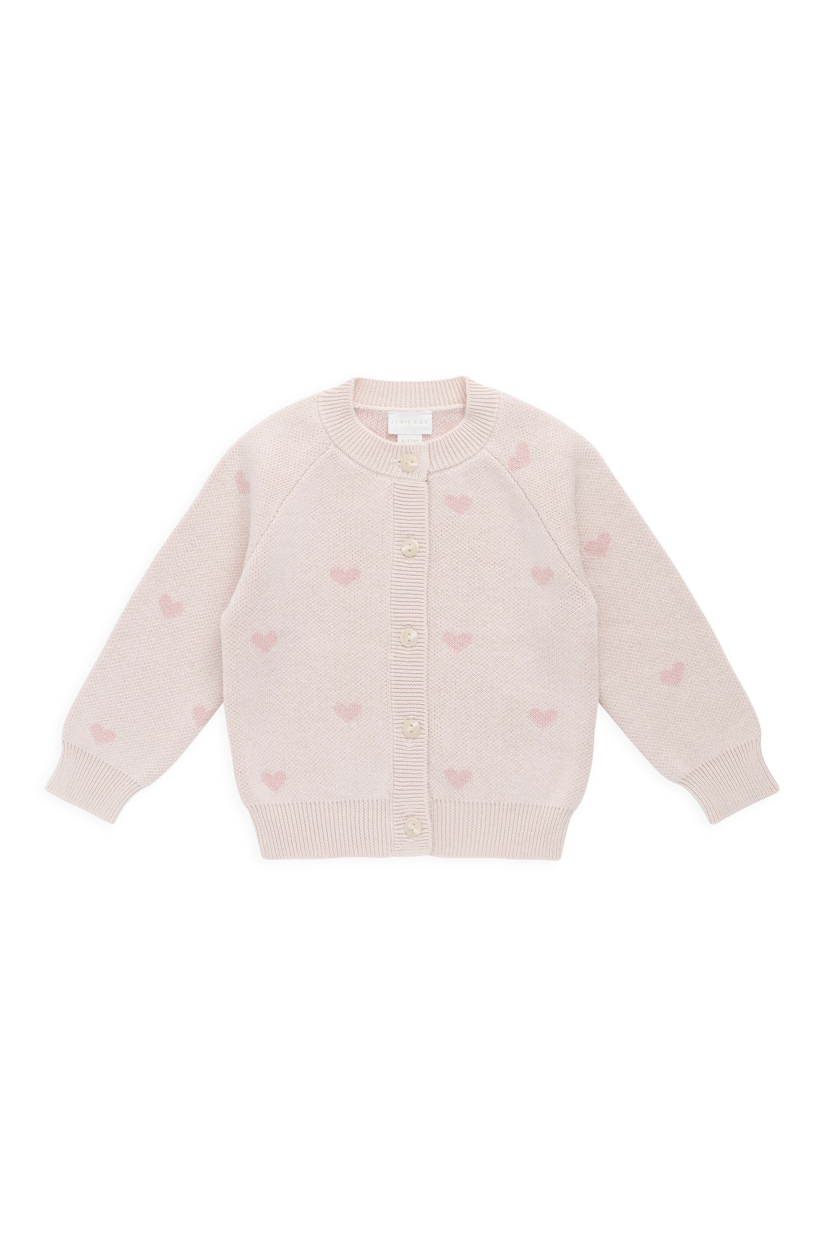 【預購】JAMIE KAY -Kate Cardigan（Kate Heart Jacquard Cotton Candy）