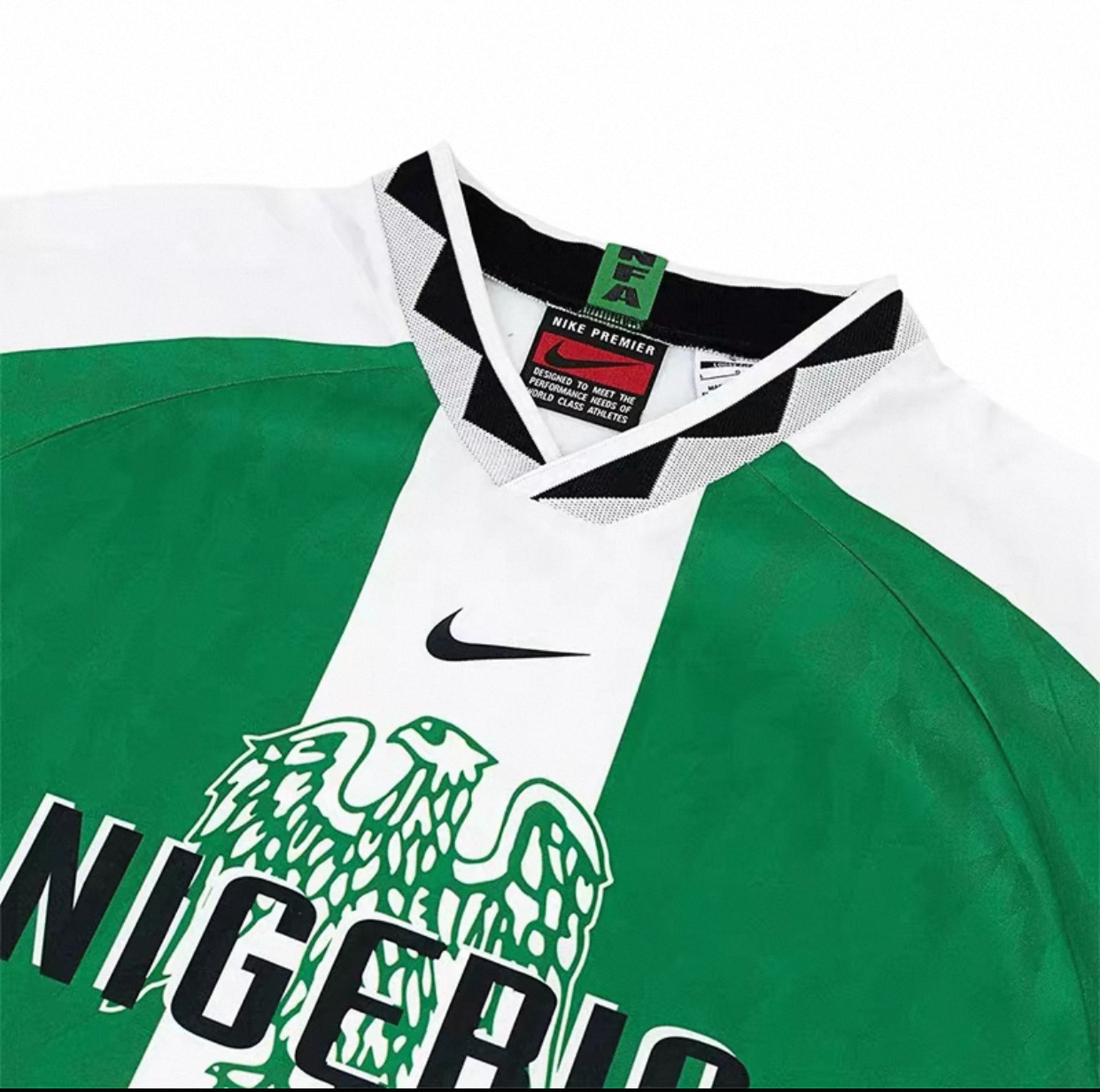 1996 Nigeria Retro Home Shirt with Nameset