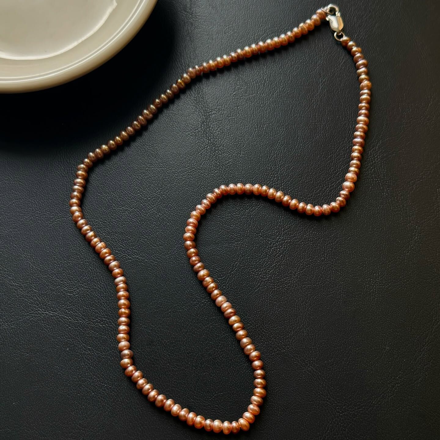 [原石] 淡水珍珠 珍珠項鍊 淡紫色 925銀項鏈