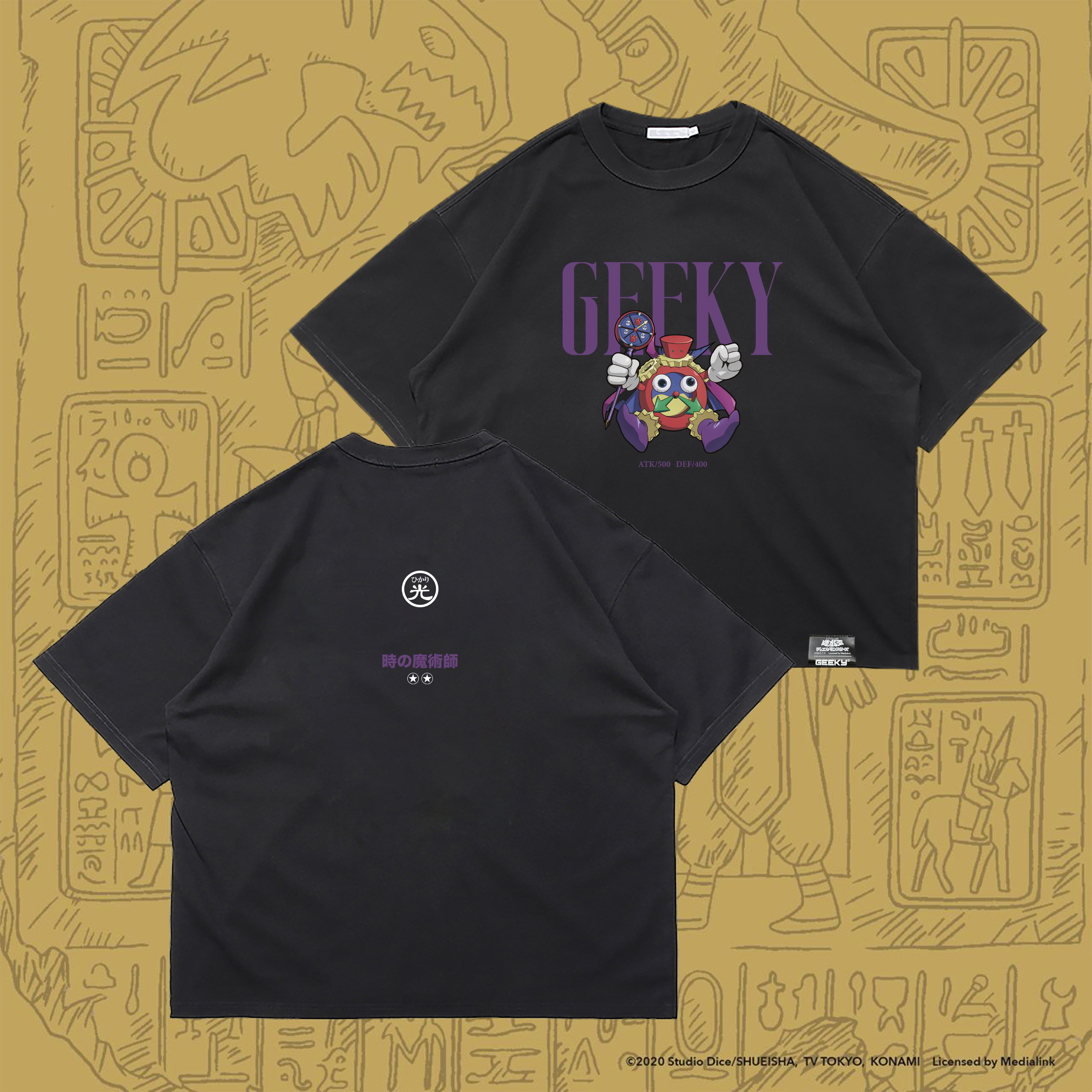 GEEKY x 遊戲王時間魔術師短T-黑