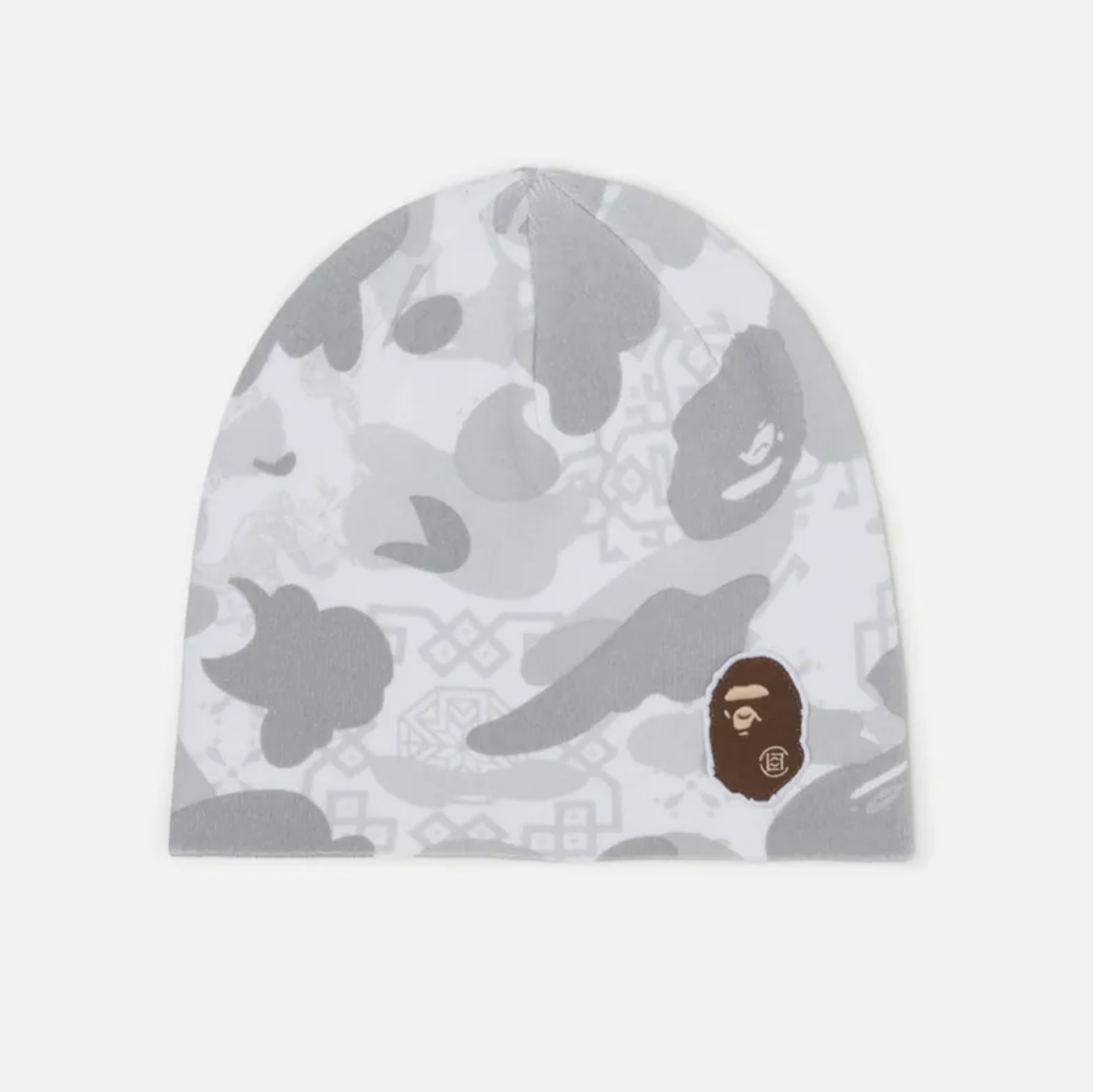 -(B05)-A BATHING APE X CLOT BAPE CAMO BEANIE 迷彩 猿人頭 毛帽 黃色/白色-1L3181905