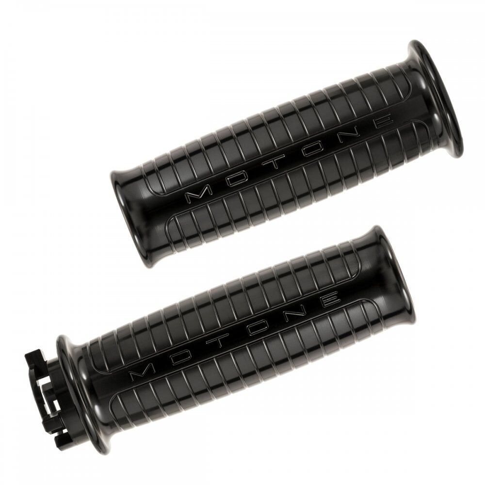 Motone 水冷凱旋專用 CNC 全金屬 握把套 - 黑 (1吋)