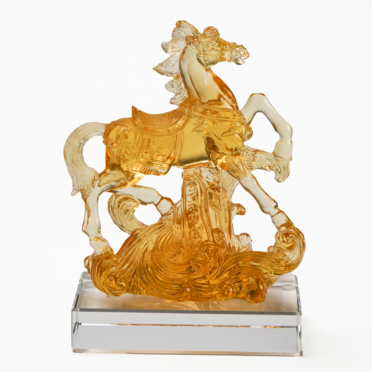 鹿港窯禮品館|琉璃馬擺飾獎牌推薦 馬到成功開運招財藝術精品