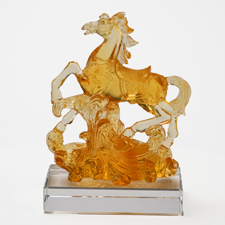 鹿港窯禮品館|琉璃馬擺飾獎牌推薦 馬到成功開運招財藝術精品