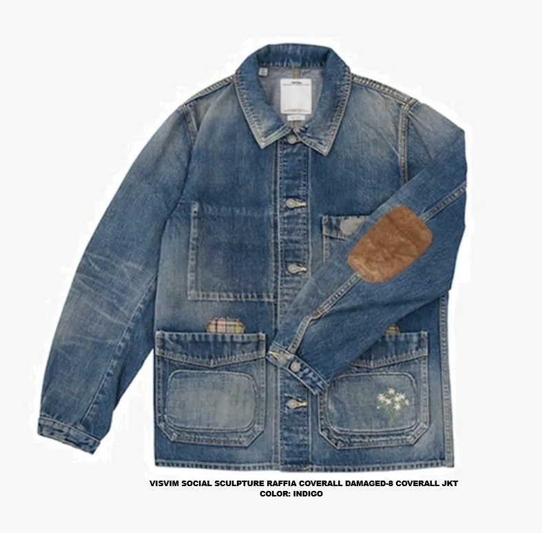 VISVIM SOCIAL SCULPTURE RAFFIA COVERALL DAMAGED-8 COVERALL JACKET - SIZE 1 IN STOCK NOW (現貨發售中)