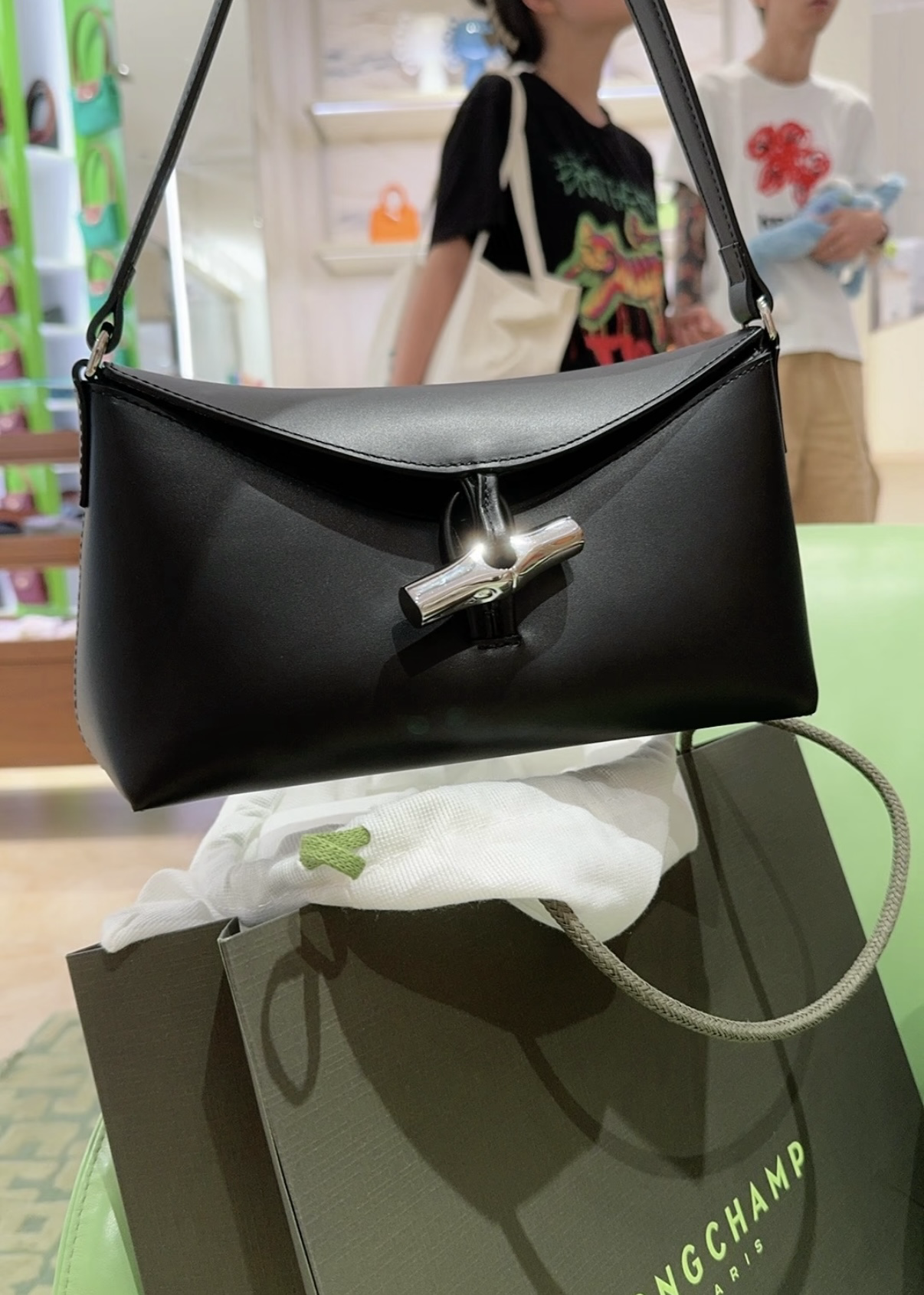 Longchamp Small Le Roseau Box Hobo Bag