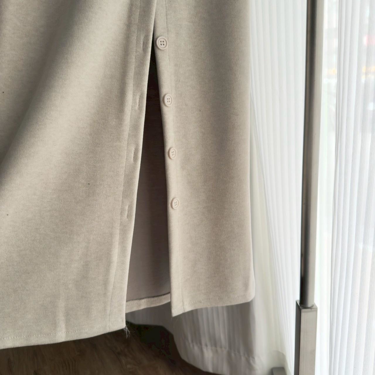 羊絨排釦開衩長裙 RAN02155