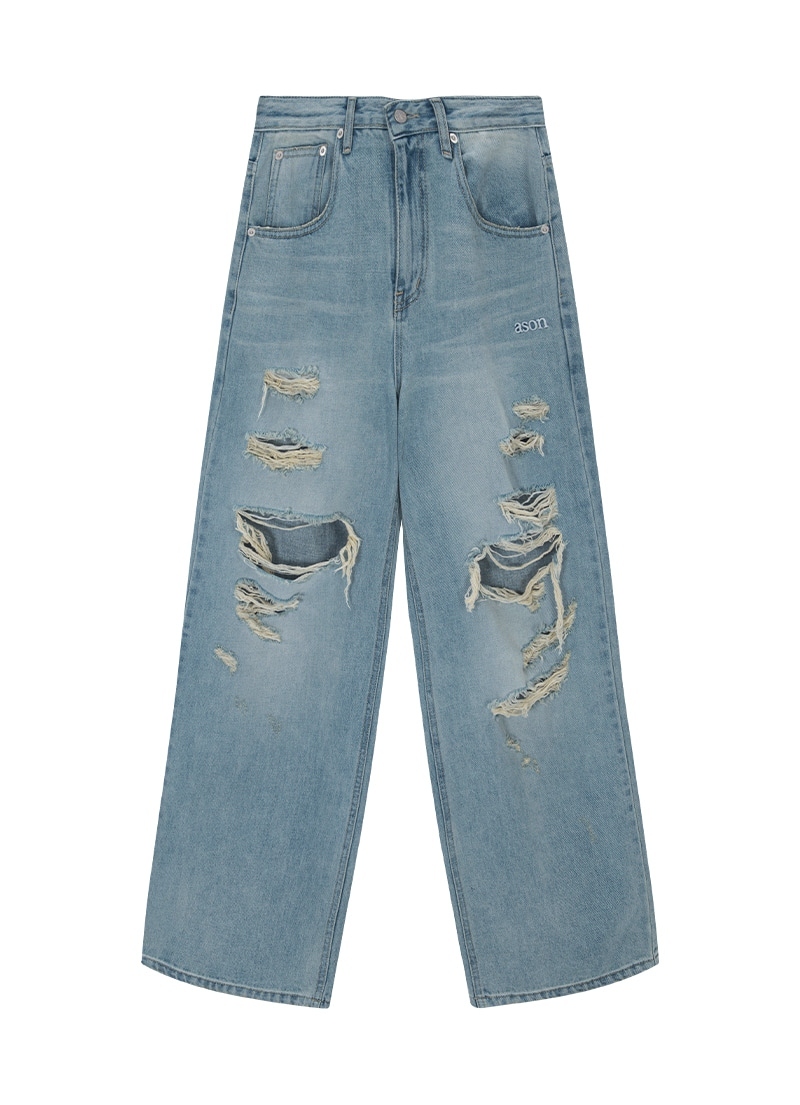 ASON SKY DAMAGE PANTS 破壞 牛仔褲 長褲