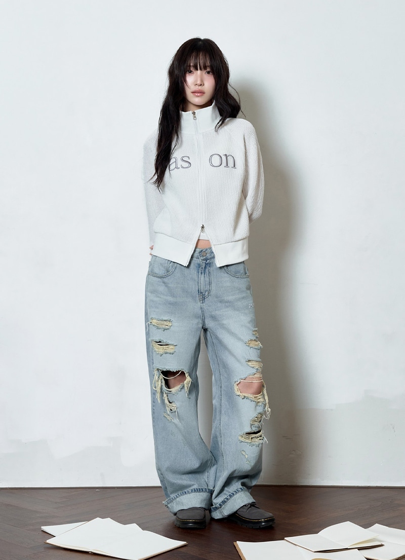 ASON SKY DAMAGE PANTS 破壞 牛仔褲 長褲