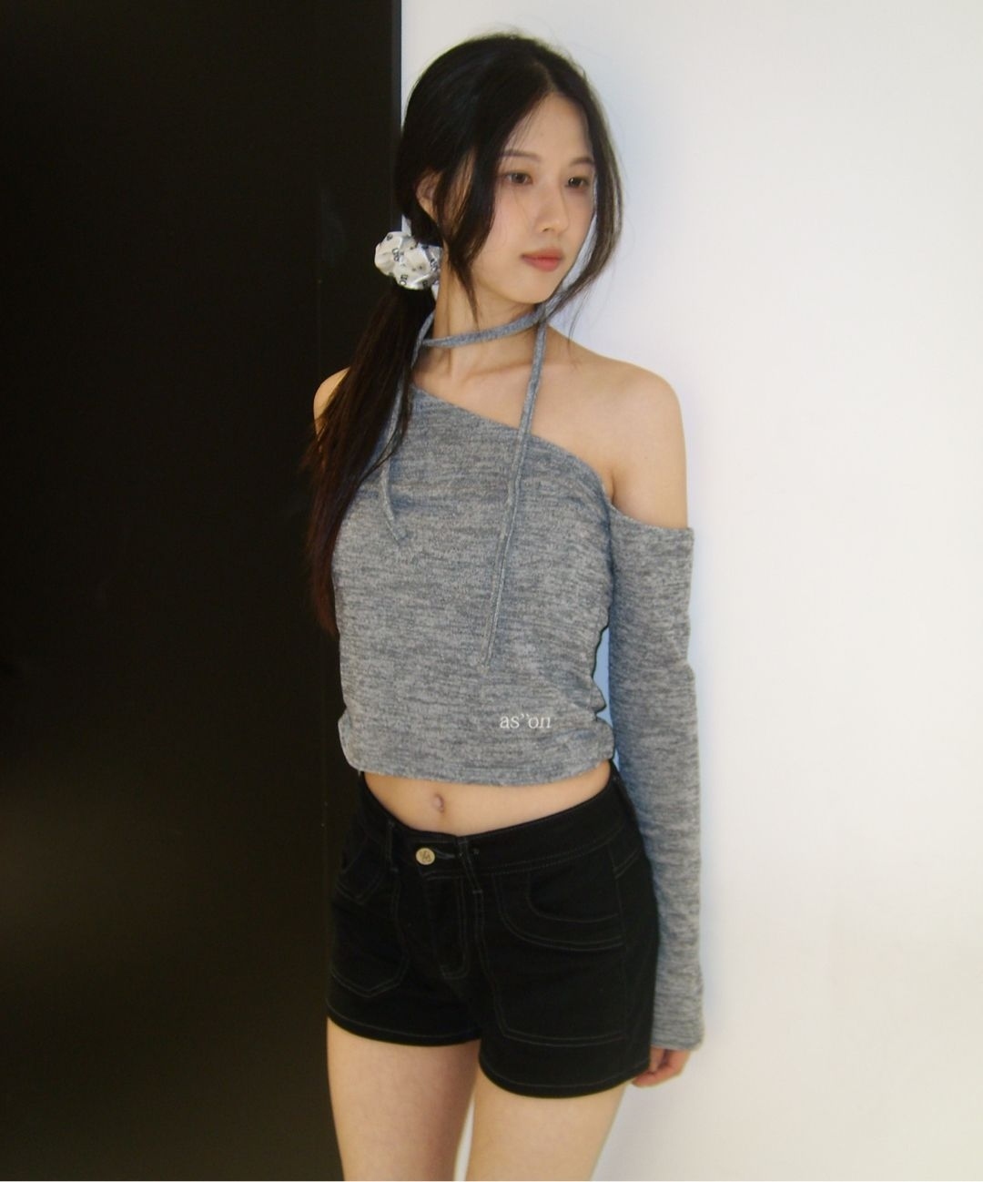 ASON MUSE 斜肩 單肩 長袖 上衣 AS_P0000CSO