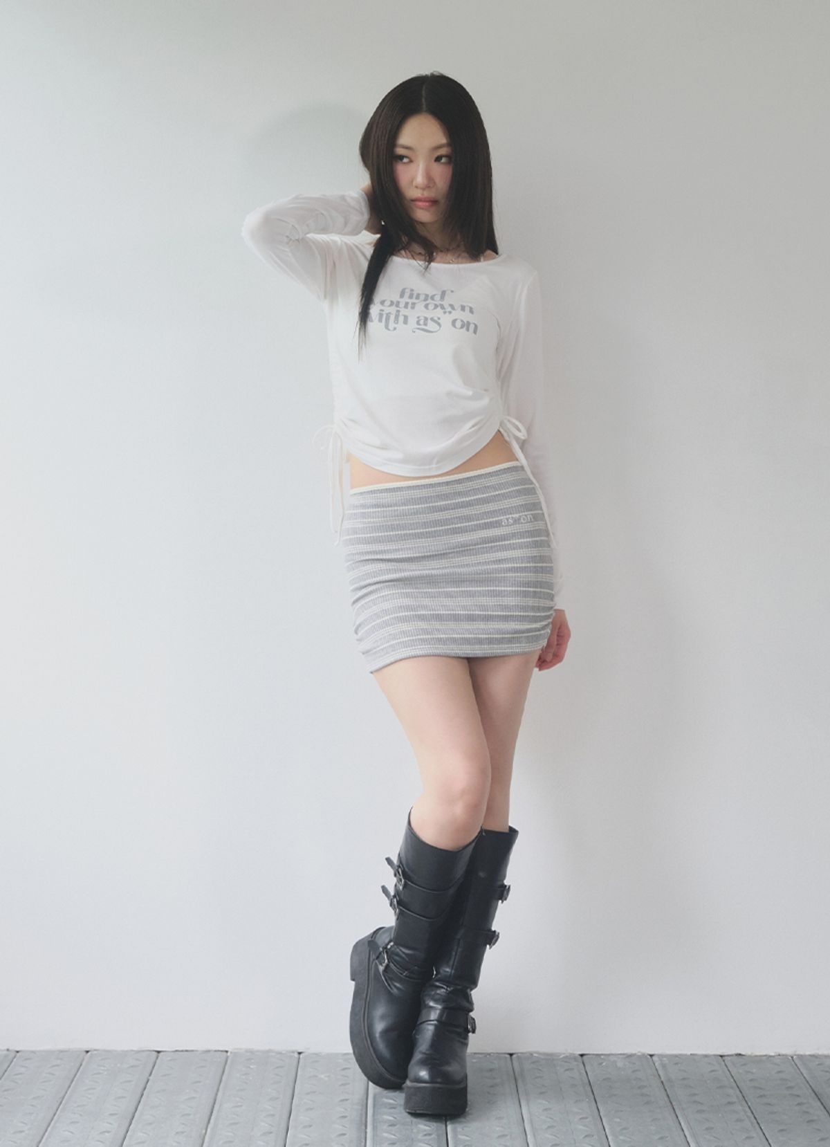 ASON BUMBLE 條紋 A字 迷你裙 AS_P0000CNZ