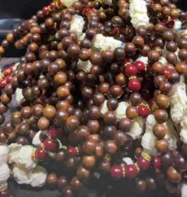 260211 - G26 8mm+紅花梨木紫金砂象牙果綠度母設計款手串