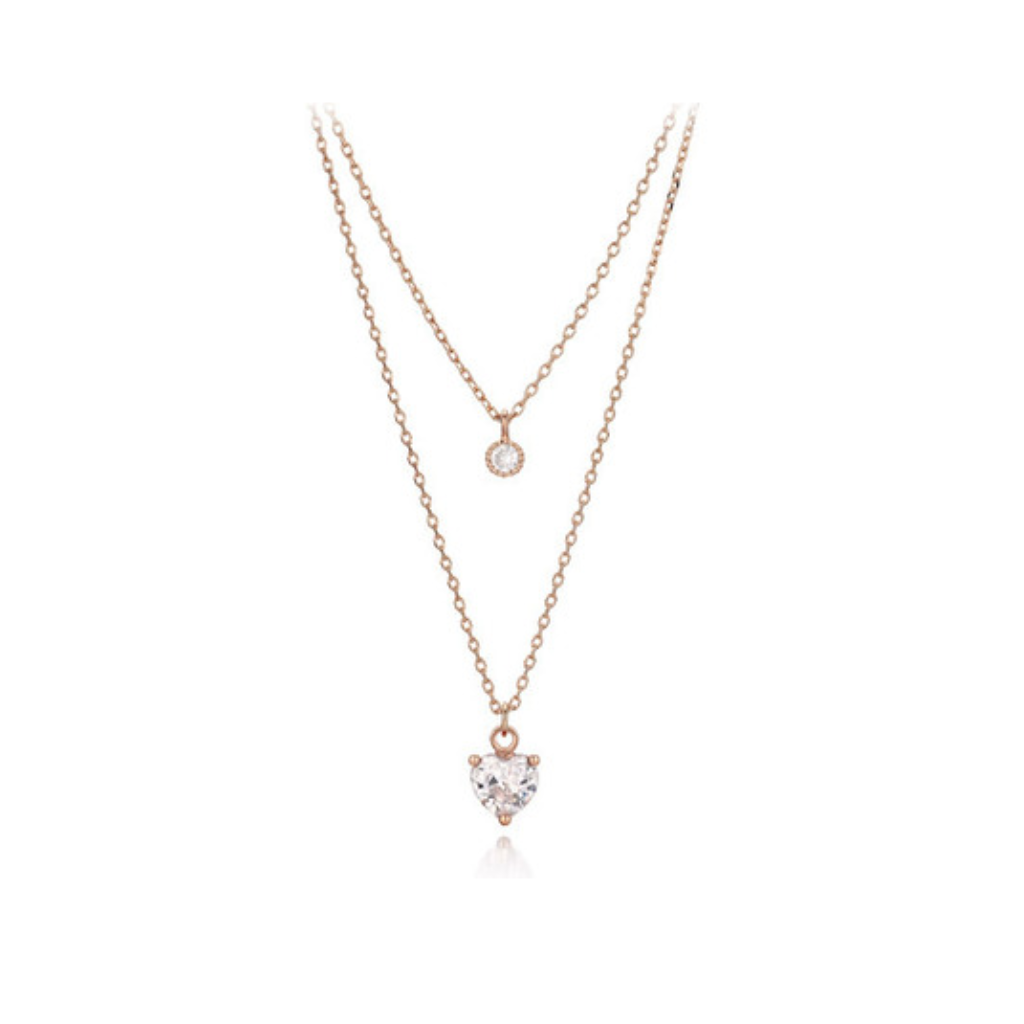 HKAG0213-005 하트 포인트 투라인 목걸이 C24NB093-白石 (A5)