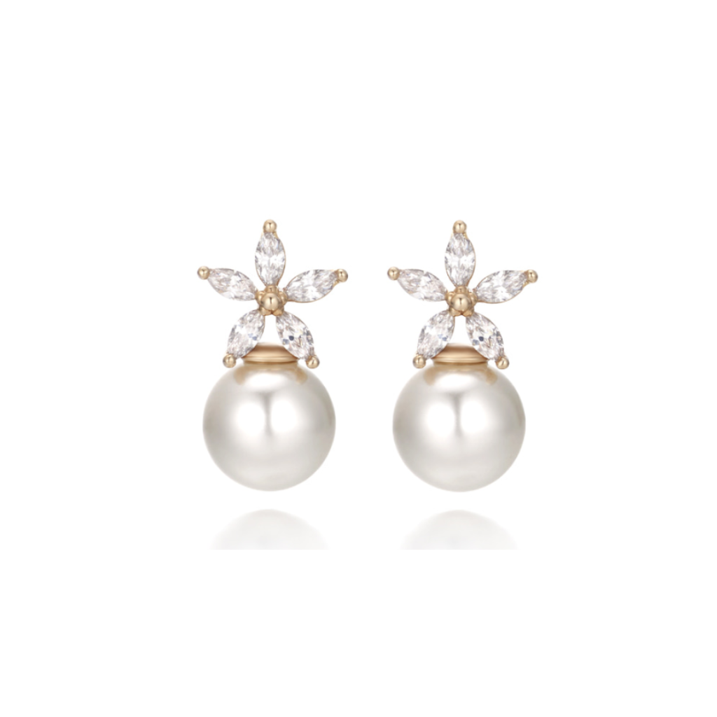 HKAG0213-022 14K GF 눈꽃 진주 귀걸이 C24EGP048 (A22)