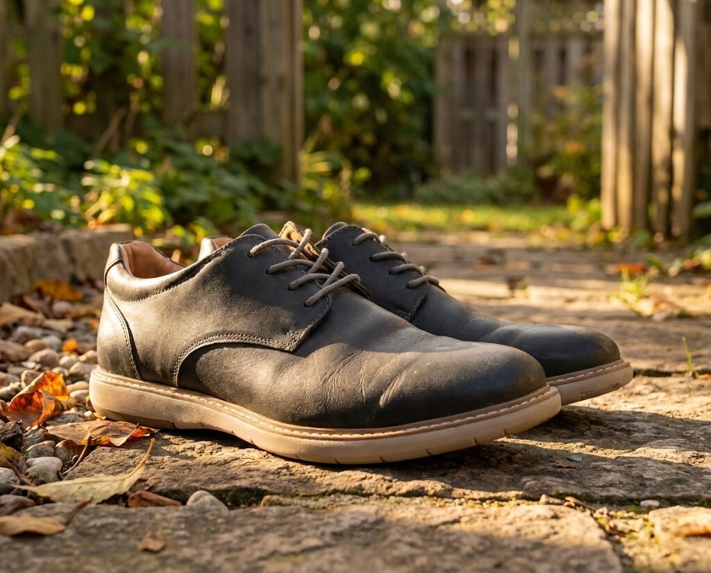 真皮皮鞋透氣性測試，Sanly Joy 選用頭層牛皮製作，有效排汗防腳臭，適合台灣悶熱氣候的男性上班族。