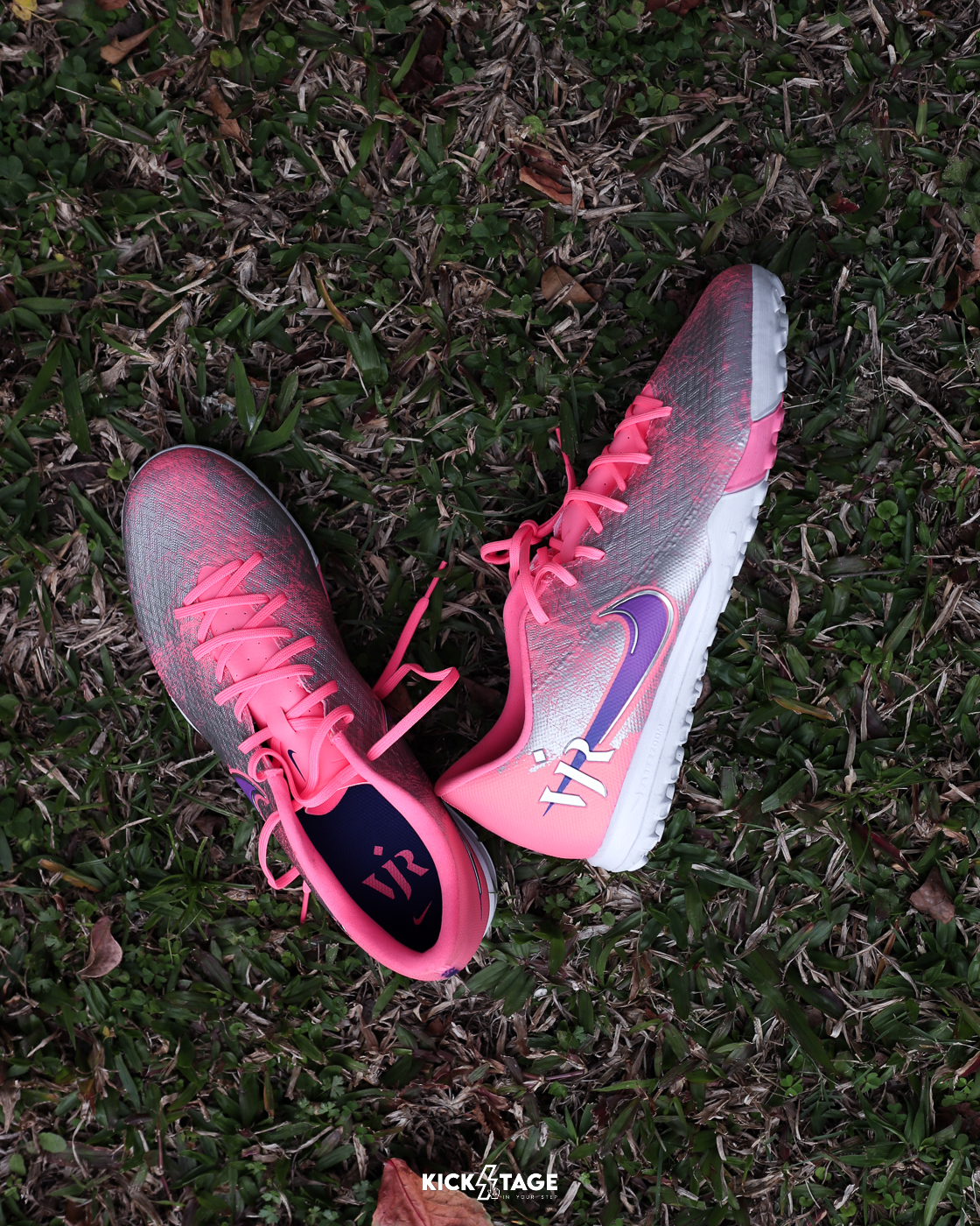 男鞋 NIKE ZOOM VAPOR 16 ACADEMY TF 'Vini Jr.' 粉銀 支撐 緩震 運動鞋 足球鞋【IM3646-640】